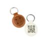 Personalized QR Code Keychain Brand Website Song Playlist Music Video Smart Marketing Scannable Easy Read Barcode Keychain Leather Engraved Logo Name Message Custom Keyring