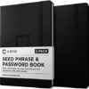 CRYO Crypto Seed Phrase Storage Waterproof Notebook - Bitcoin Recovery Phrase Backup Password Keeper - Crypto Cold Storage Wallet Backup Journal - Pocket Size 2-Pack