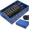 GPU Mining Rig Case, Complete Mining Systerm for ETC/Ergo/Raven Coin Crypto Mining with 8 GPU Mining Motherboard, 1800W PSU(110v-220v), 8 Fans, RAM, SSD, CPU(Excluding GPUs) -Blue