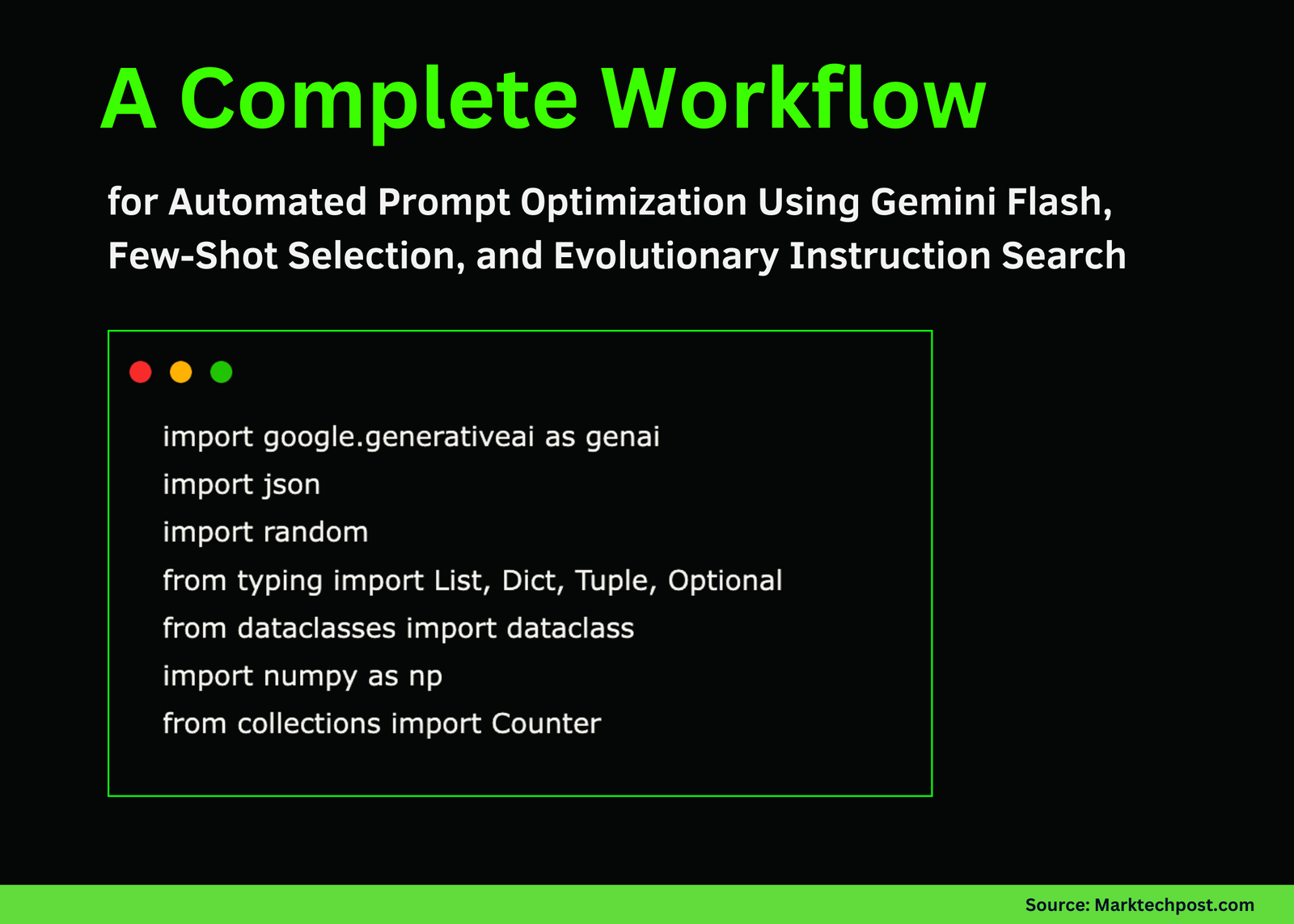 A Complete Workflow for Automated Prompt Optimization Using Gemini Flash, Few-Shot Selection, and Evolutionary Instruction Search
