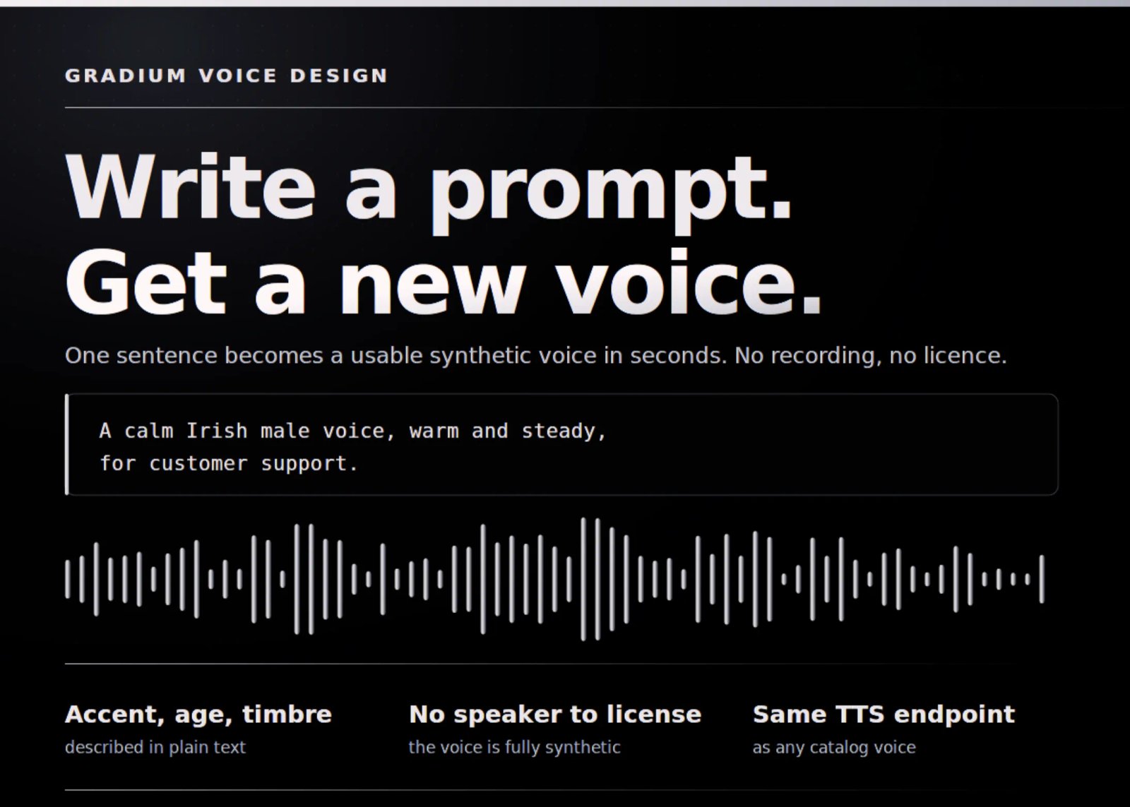 Gradium Launches Voice Design: Write a Prompt, Get a Brand New Synthetic Voice in Seconds