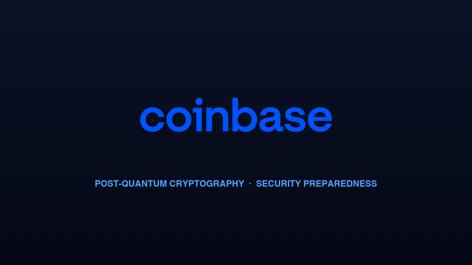 Coinbase official logo with abstract quantum computing lattice illustration