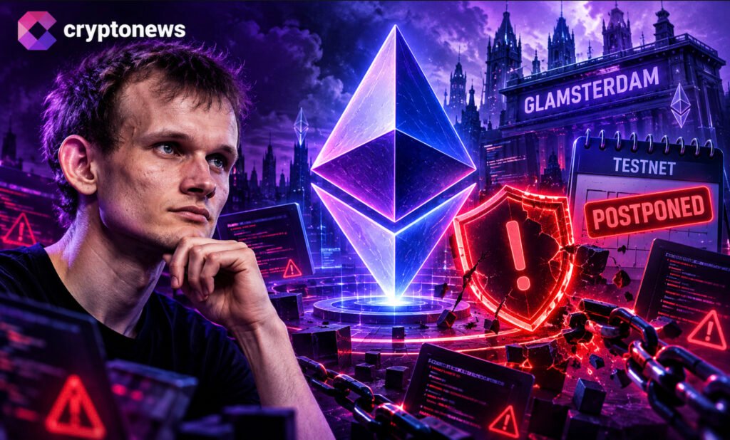 Ethereum delays the Glamsterdam upgrade after smart contract security concerns, pushing Hoodi testnet activation off schedule.